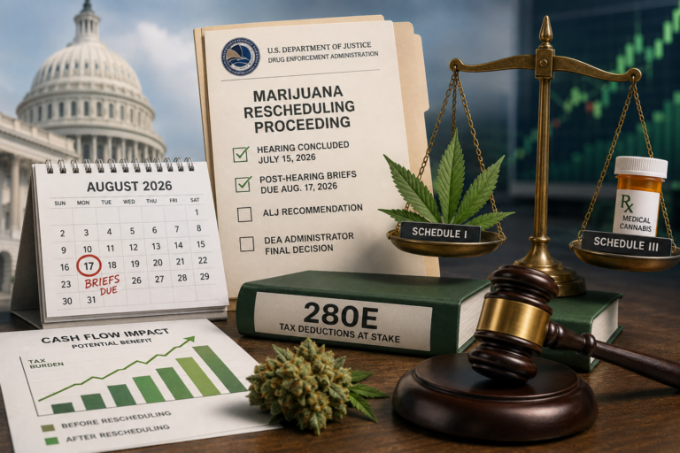 Marijuana rescheduling deadline and 280E tax relief
